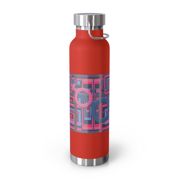 Copper Vacuum Insulated Bottle, 22oz - Man In Woman Geometric BG - Image 16