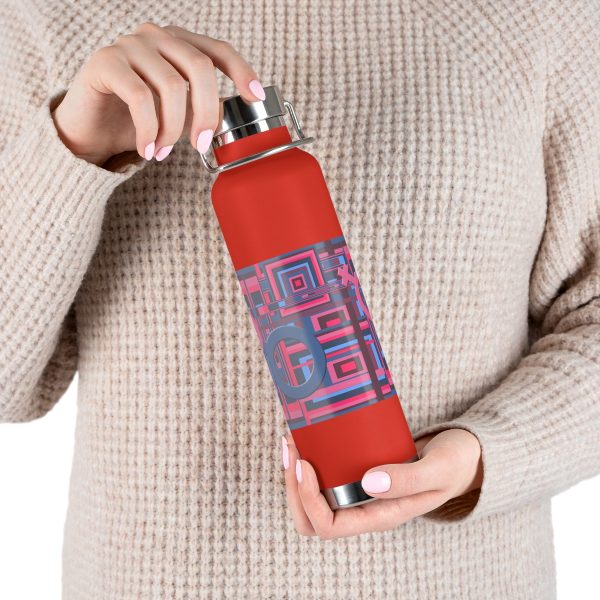 Copper Vacuum Insulated Bottle, 22oz - Man In Woman Geometric BG - Image 20