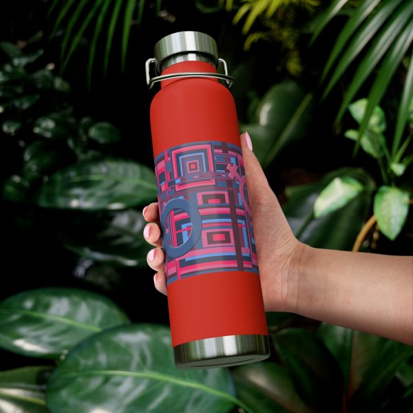 Copper Vacuum Insulated Bottle, 22oz - Man In Woman Geometric BG - Image 21