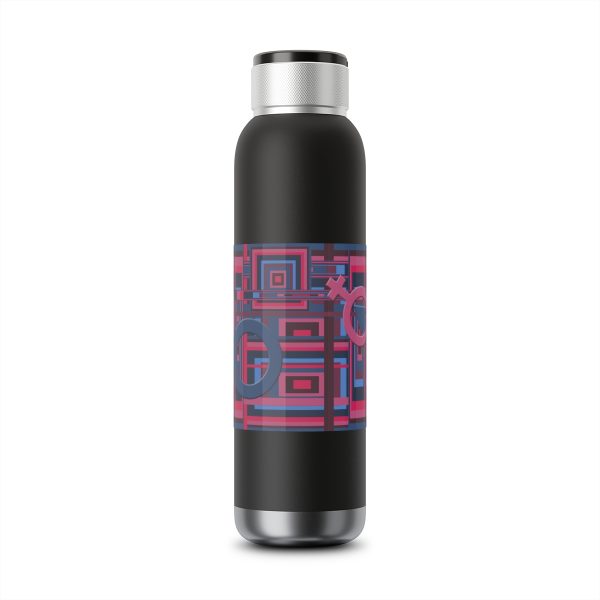 Soundwave Copper Vacuum Audio Bottle 22oz - Man In Woman Geometric BG - Image 2