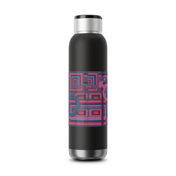 Soundwave Copper Vacuum Audio Bottle 22oz - Man In Woman Geometric BG - Image 5