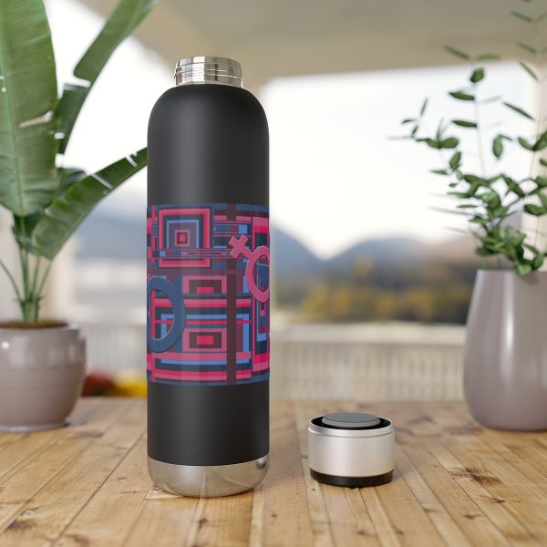 Soundwave Copper Vacuum Audio Bottle 22oz - Man In Woman Geometric BG