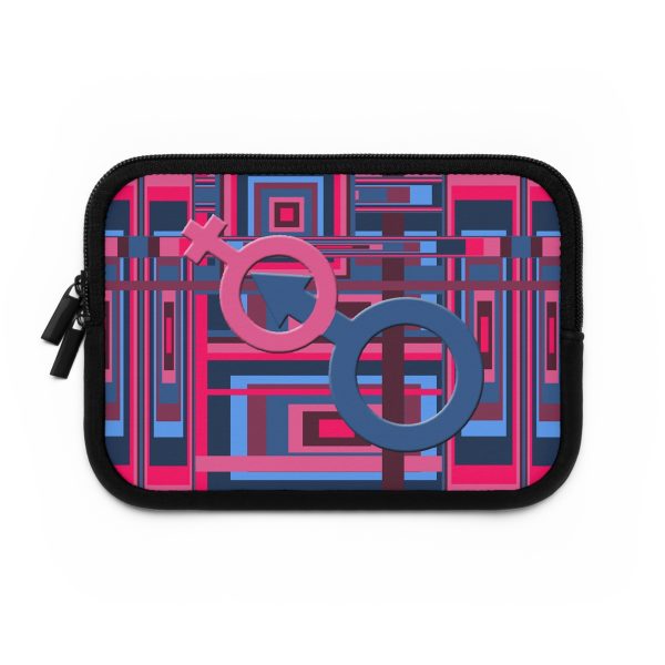 Laptop Sleeve - Man In Woman Geometric BG - Image 2