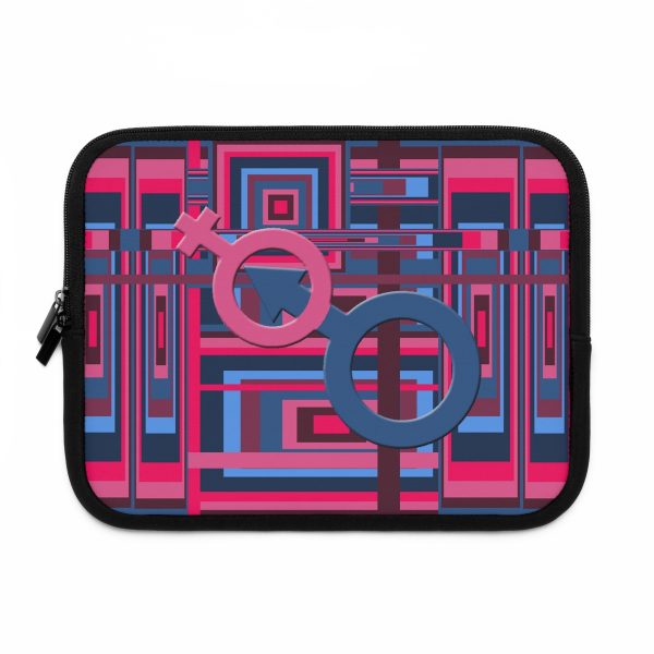 Laptop Sleeve - Man In Woman Geometric BG - Image 7