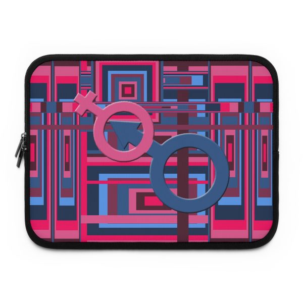 Laptop Sleeve - Man In Woman Geometric BG - Image 13