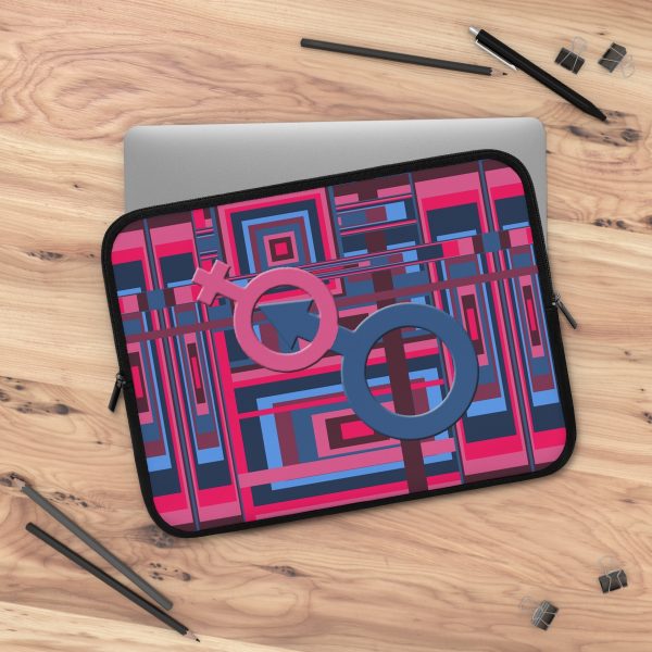 Laptop Sleeve - Man In Woman Geometric BG - Image 23