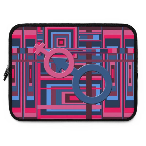 Laptop Sleeve - Man In Woman Geometric BG - Image 19