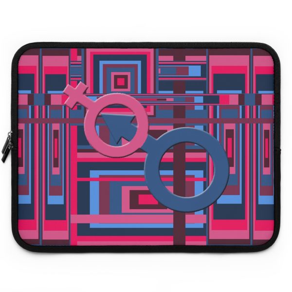 Laptop Sleeve - Man In Woman Geometric BG - Image 25