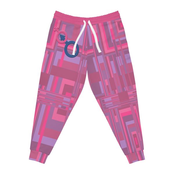 Athletic Joggers (AOP) - Man In Woman Faded Pink Geometric BG - Image 37