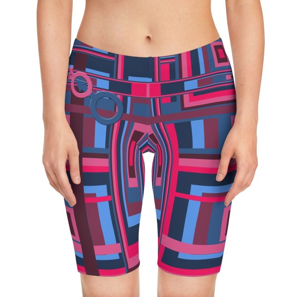 Women's Bike Shorts (AOP) - Man In Woman Geometric BG - Image 7