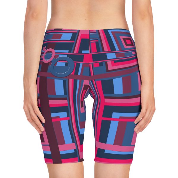 Women's Bike Shorts (AOP) - Man In Woman Geometric BG - Image 22