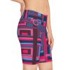 Women's Bike Shorts (AOP) - Man In Woman Geometric BG - Image 29