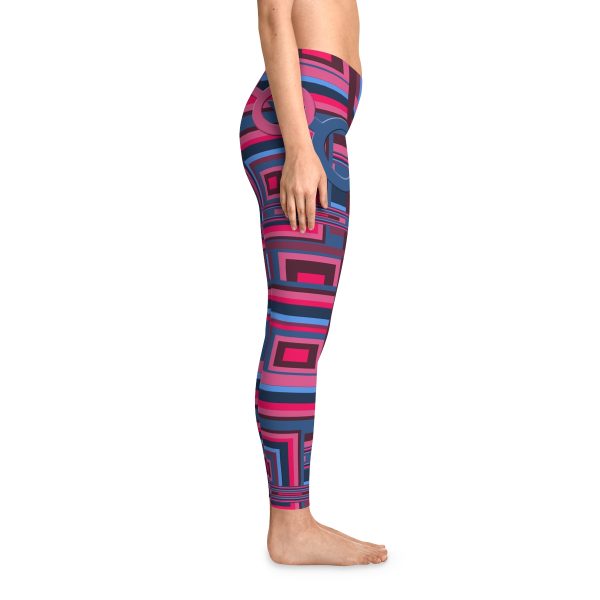 Stretchy Leggings (AOP) - Man In Woman Geometric BG - Image 12