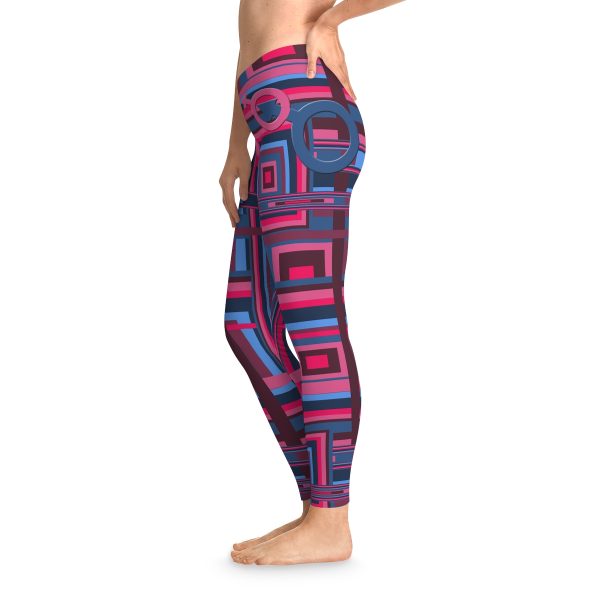 Stretchy Leggings (AOP) - Man In Woman Geometric BG - Image 17