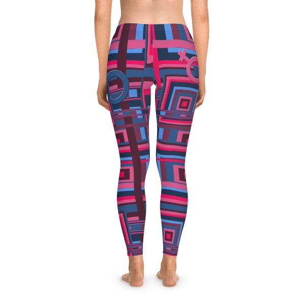 Stretchy Leggings (AOP) - Man In Woman Geometric BG - Image 28