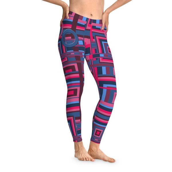 Stretchy Leggings (AOP) - Man In Woman Geometric BG