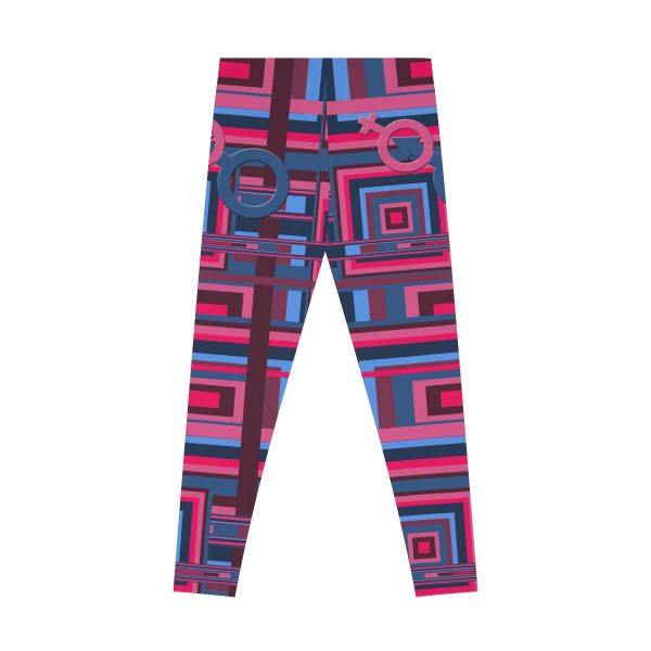 Stretchy Leggings (AOP) - Man In Woman Geometric BG - Image 33