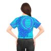 Crop Tee (AOP) - Q Splash Turquoise Geometric BG - Image 16