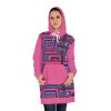 Women's Hoodie Dress (AOP) - Man In Woman Pink and Geometric BG - Image 19