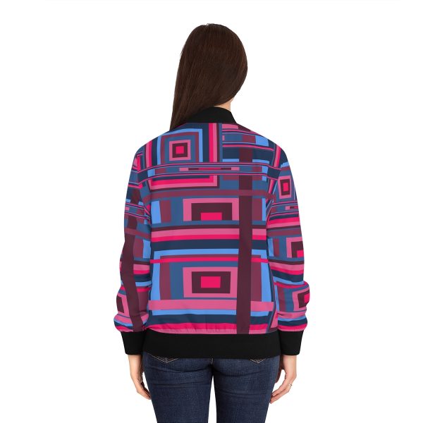 Women's Bomber Jacket (AOP) - Man In Woman Geometric BG - Image 4