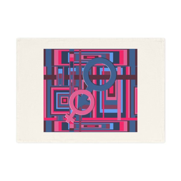 Cotton Tea Towel - Man In Woman Geometric BG - Image 3