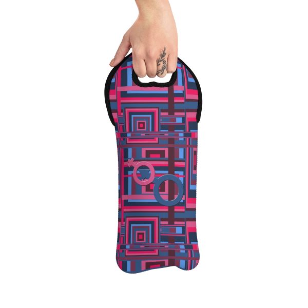 Wine Tote Bag - Man In Woman Geometric BG