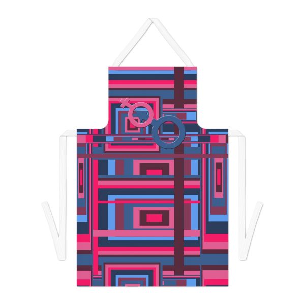 Adult Apron (AOP) - Man In Woman Geometric BG - Image 2
