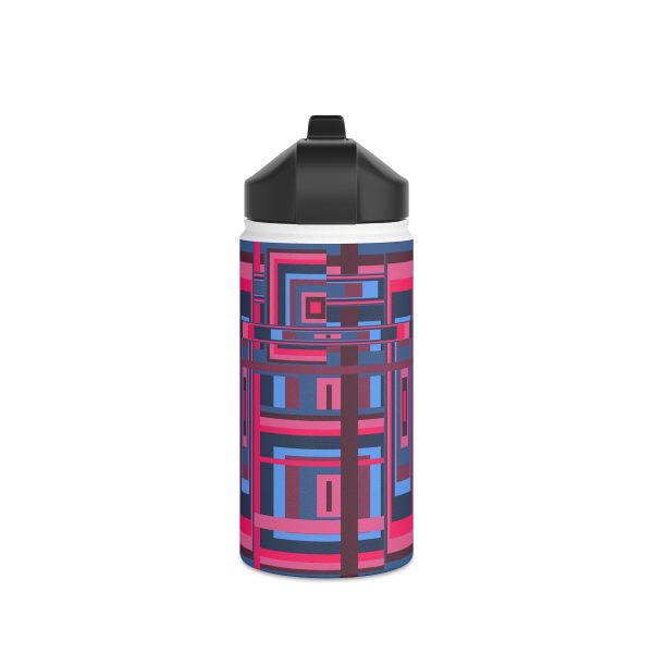 Stainless Steel Water Bottle, Standard Lid - Man In Woman Geometric BG - Image 9