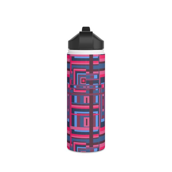 Stainless Steel Water Bottle, Standard Lid - Man In Woman Geometric BG - Image 16