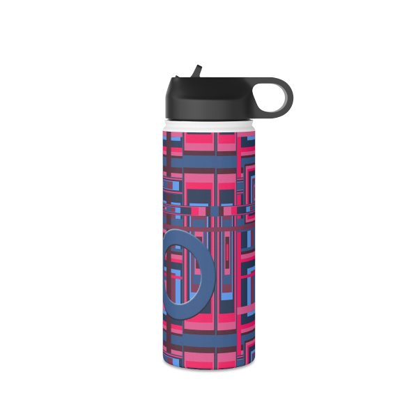 Stainless Steel Water Bottle, Standard Lid - Man In Woman Geometric BG - Image 18