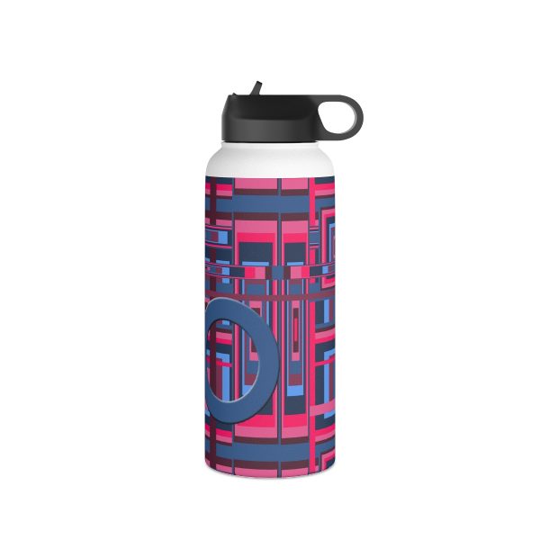 Stainless Steel Water Bottle, Standard Lid - Man In Woman Geometric BG - Image 5