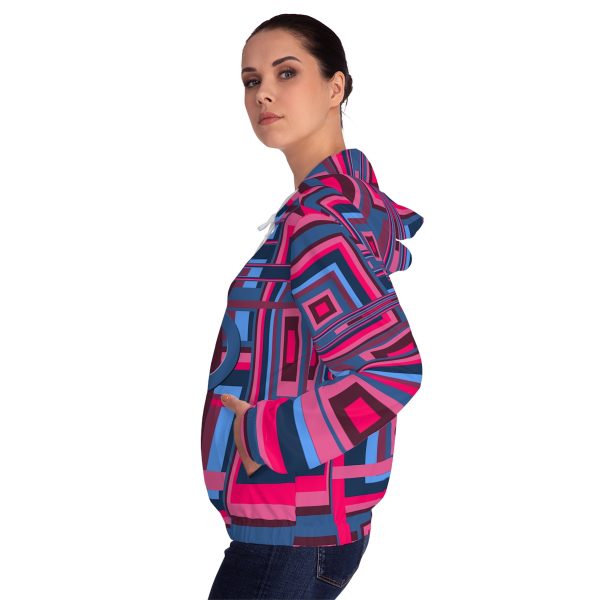 Women’s Full-Zip Hoodie (AOP) - Man In Woman Geometric BG - Image 11