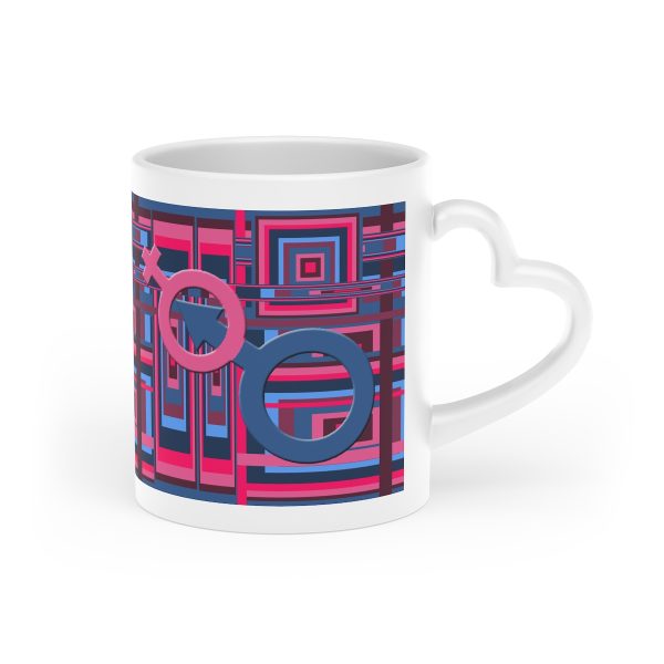 Heart-Shaped Mug - Man In Woman Geometric BG - Image 5