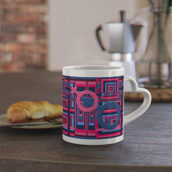 Heart-Shaped Mug - Man In Woman Geometric BG