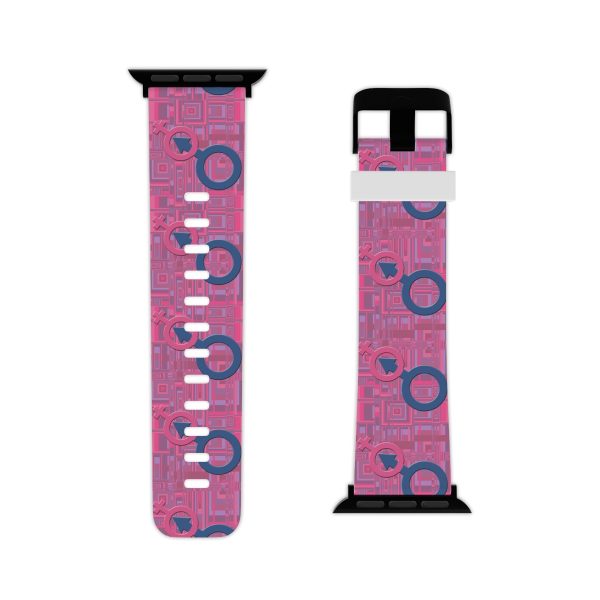 Watch Band for Apple Watch - Man In Woman Faded Pink Geometric BG - Image 14