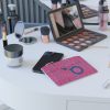 Mini Clutch Bag - Man In Woman Faded Pink Geometric BG - Image 7