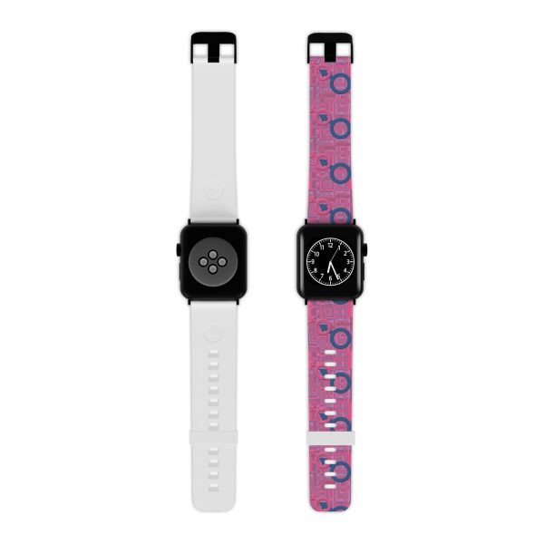Watch Band for Apple Watch - Man In Woman Faded Pink Geometric BG - Image 4