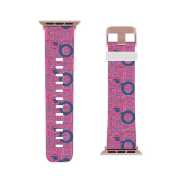 Watch Band for Apple Watch - Man In Woman Faded Pink Geometric BG - Image 8