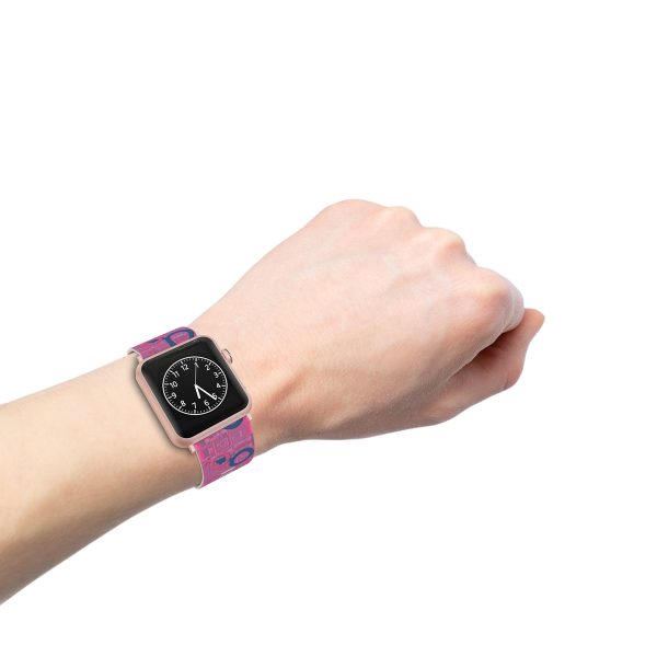 Watch Band for Apple Watch - Man In Woman Faded Pink Geometric BG - Image 9