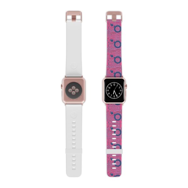 Watch Band for Apple Watch - Man In Woman Faded Pink Geometric BG - Image 7