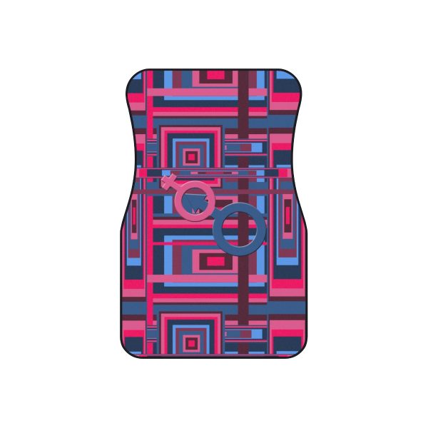 Car Mats (Set of 4) - Man In Woman Geometric BG - Image 3