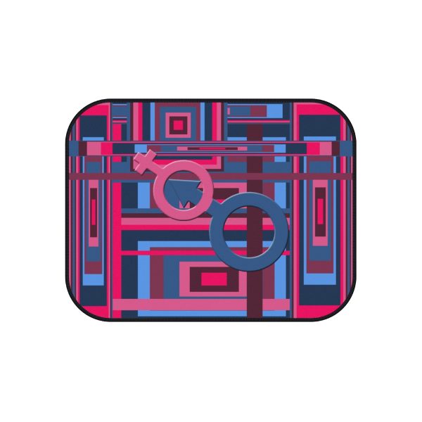 Car Mats (Set of 4) - Man In Woman Geometric BG - Image 6