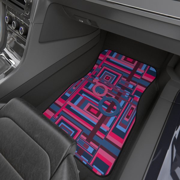 Car Mats (Set of 4) - Man In Woman Geometric BG