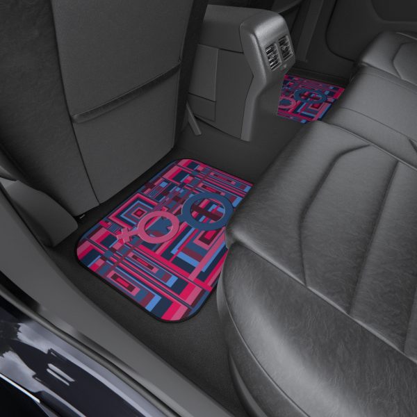 Car Mats (2x Rear) - Man In Woman Geometric BG - Image 4