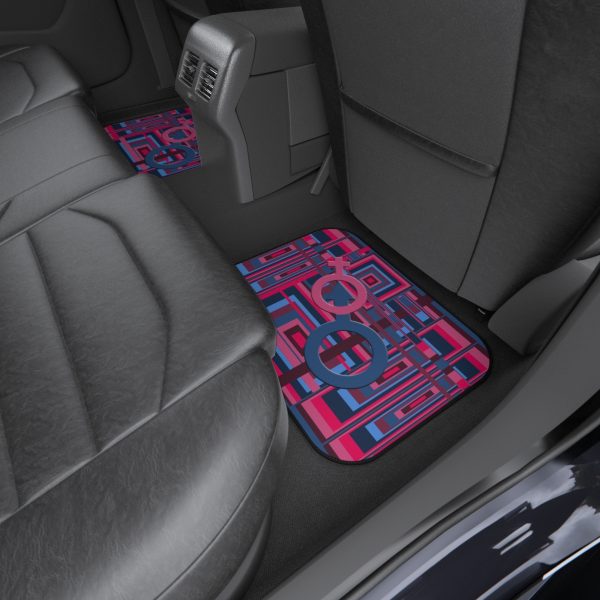 Car Mats (2x Rear) - Man In Woman Geometric BG - Image 5