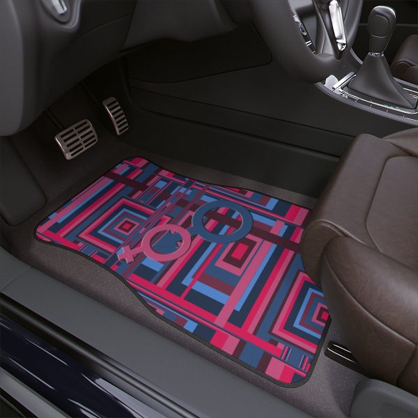 Car Floor Mats, 1pc - Man In Woman Geometric BG