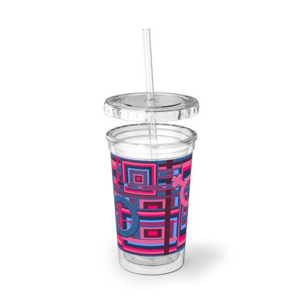 Suave Acrylic Cup - Man In Woman Geometric BG - Image 6