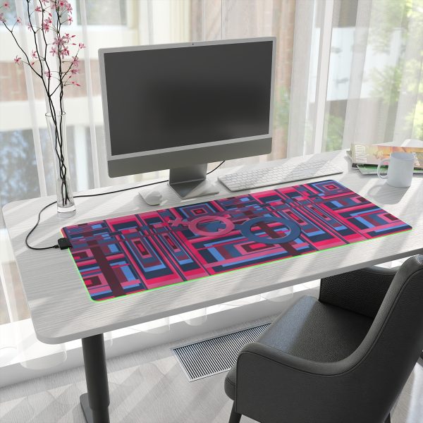 LED Gaming Mouse Pad - Man In Woman Geometric BG
