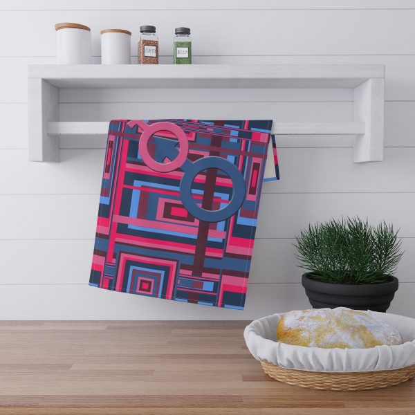 Kitchen Towel - Man In Woman Geometric BG - Image 10