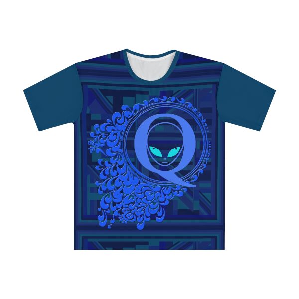 Men's Loose T-shirt (AOP) - Q Splash Dark Geometric BG - Image 2